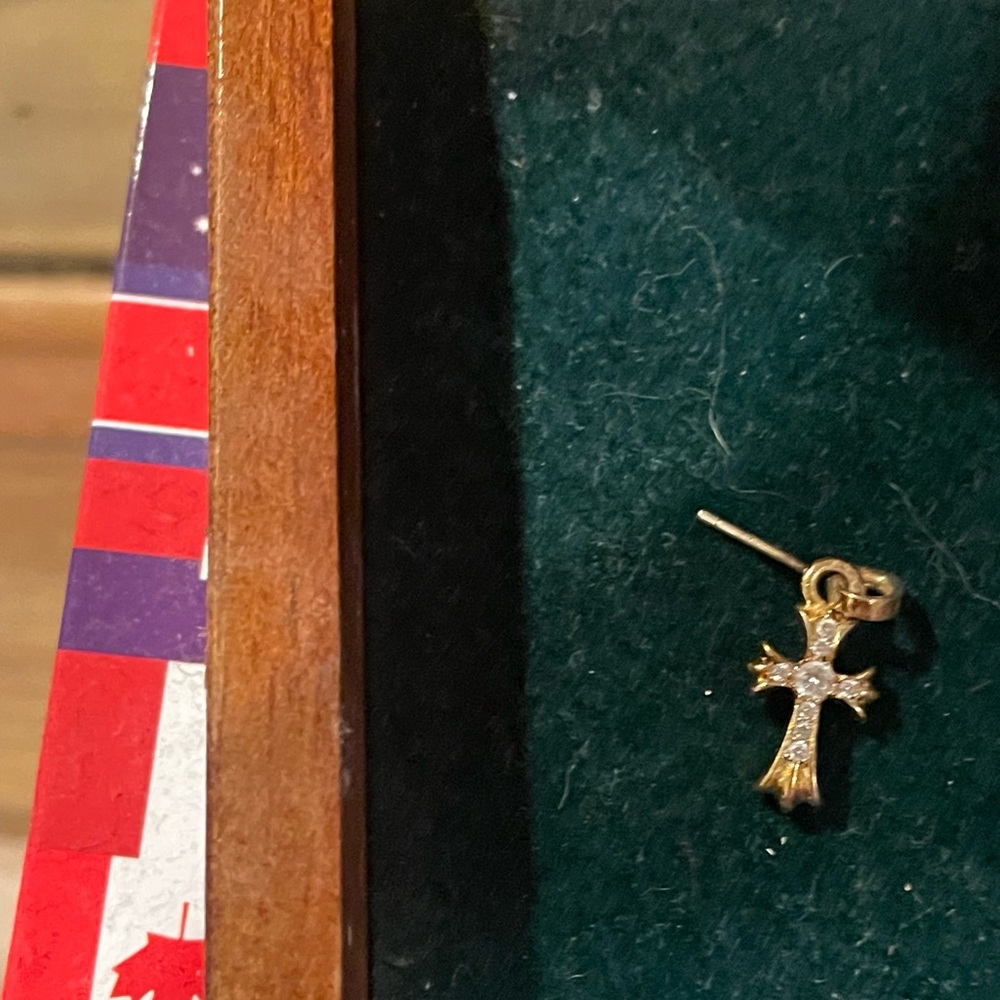 Gold Chrome Hearts Earring